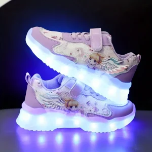 Baskets lumineuses rechargeables en maille respirante pour enfants – effet LED fun