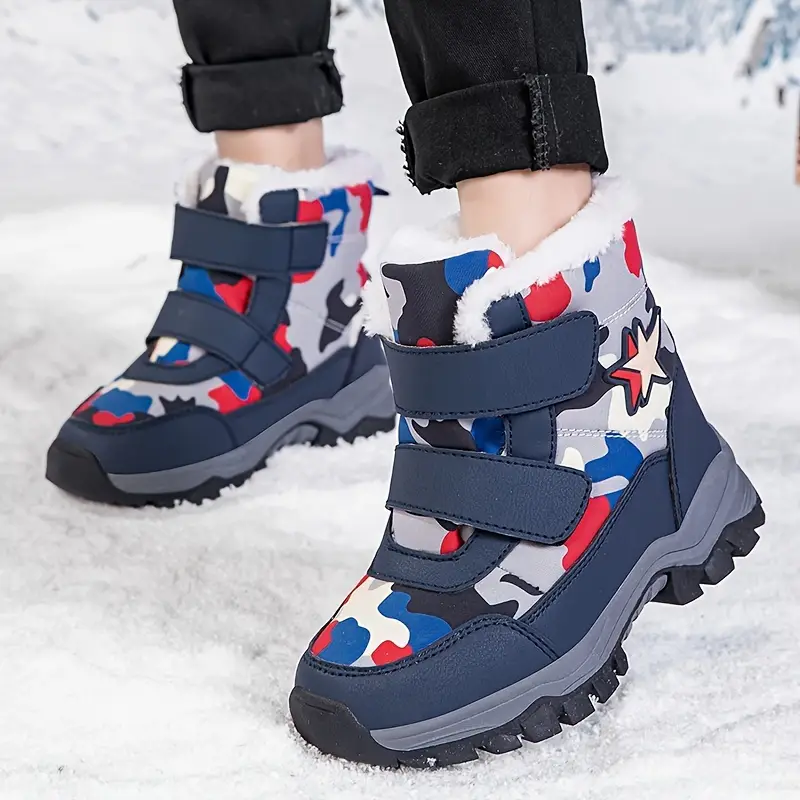 Bottes de neige enfant camouflage imperméables – doublure chaude hiver – Image 4