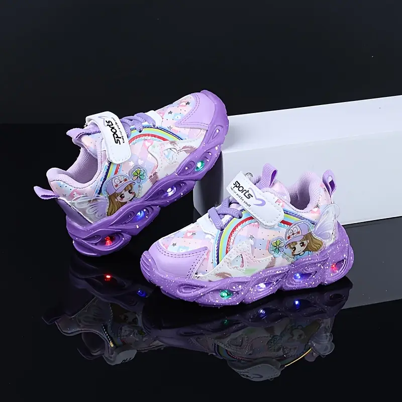 Baskets lumineuses enfant à motifs dessin animé – chaussures sport fille LED – Image 4