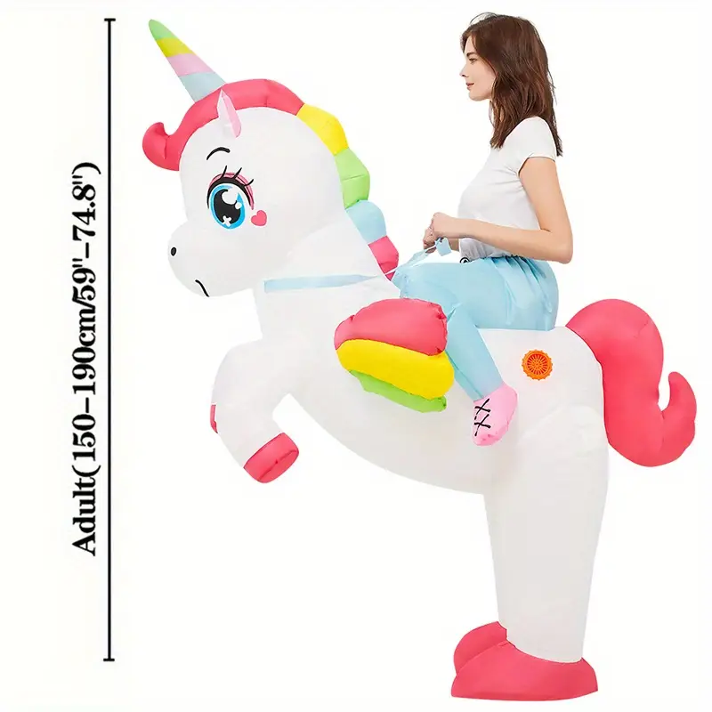 Costume licorne gonflable adulte – tenue carnaval originale avec corne scintillante – Image 6
