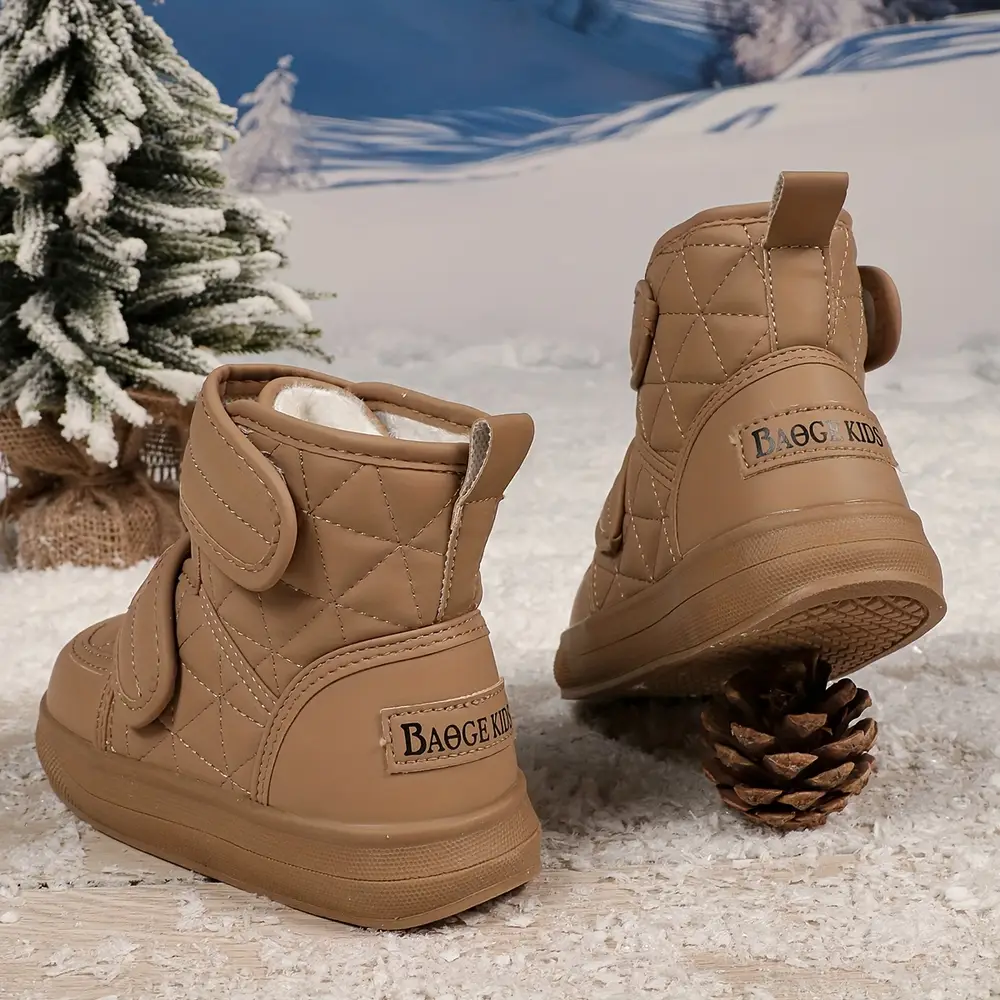 Bottes de neige enfant imperméables doublées fourrure – hiver mixte chaud – Image 2