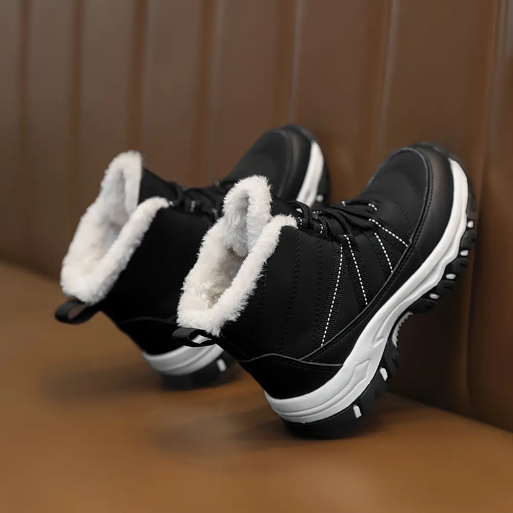 Bottes de neige enfant mi-hautes à lacets – doublure polaire chaude antidérapante – Image 5