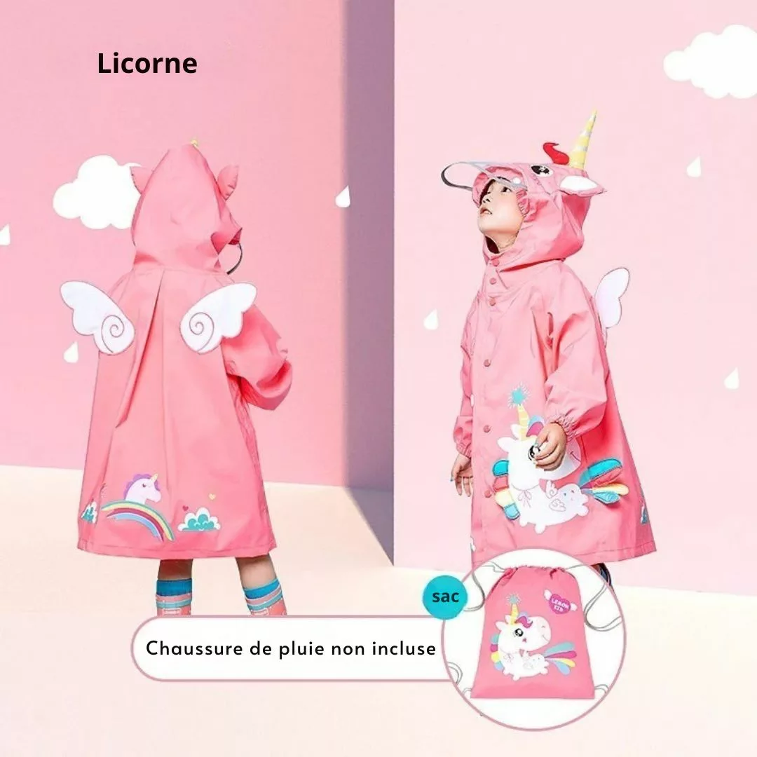 Poncho de pluie enfant – Protection imperméable et légère pour rester au sec à l’école ou en balade – Image 7