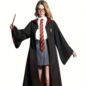 Déguisement sorcier adulte Harry Potter – robe, baguette, chapeau et accessoires