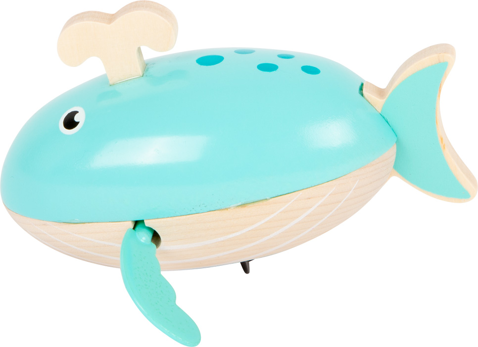 Baleine de Bain Nageuse à Remonter en Bois