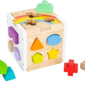 Cube à Formes Arc-en-Ciel – Bois Naturel & 13 Pièces