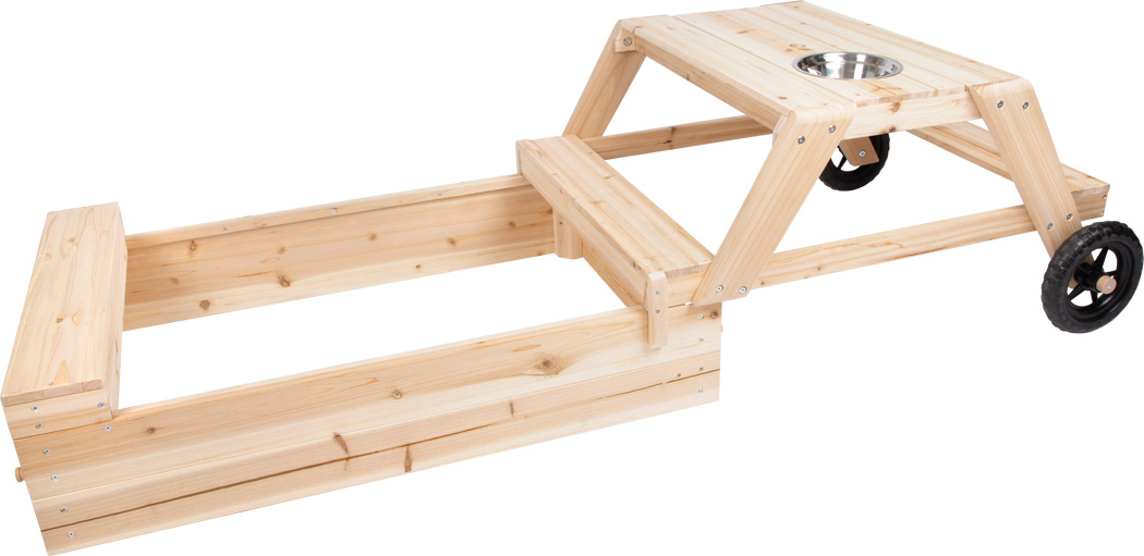 Bac à Sable et Table de Boue Modulable 3-en-1 sur Roulettes – Image 5