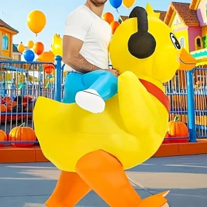 Costume gonflable canard avec casque audio – déguisement fun pour adulte