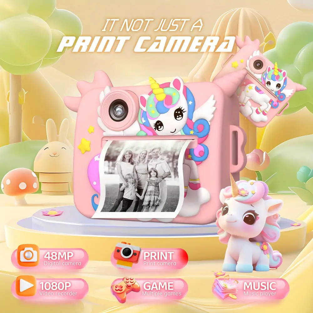Appareil photo instantané enfant HD 1080P – caméra amusante avec impression intégrée – Image 2