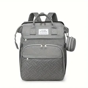 Sac à dos à langer pratique et élégant – compartiments multiples, fermeture zippée