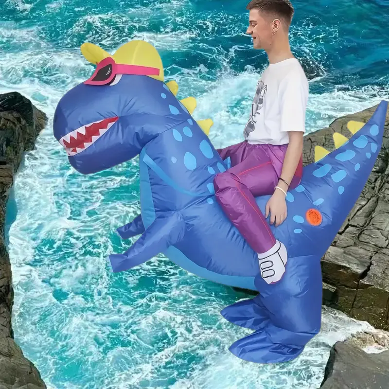 Costume dinosaure gonflable avec lunettes de soleil Bleues – effet garanti – Image 5