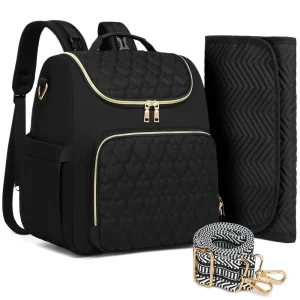 Sac à langer multi-poches avec poches isothermes et station de change intégrée