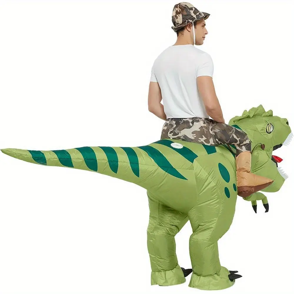 Costume dinosaure gonflable T-Rex adulte avec cavalier – effet réaliste – Image 2