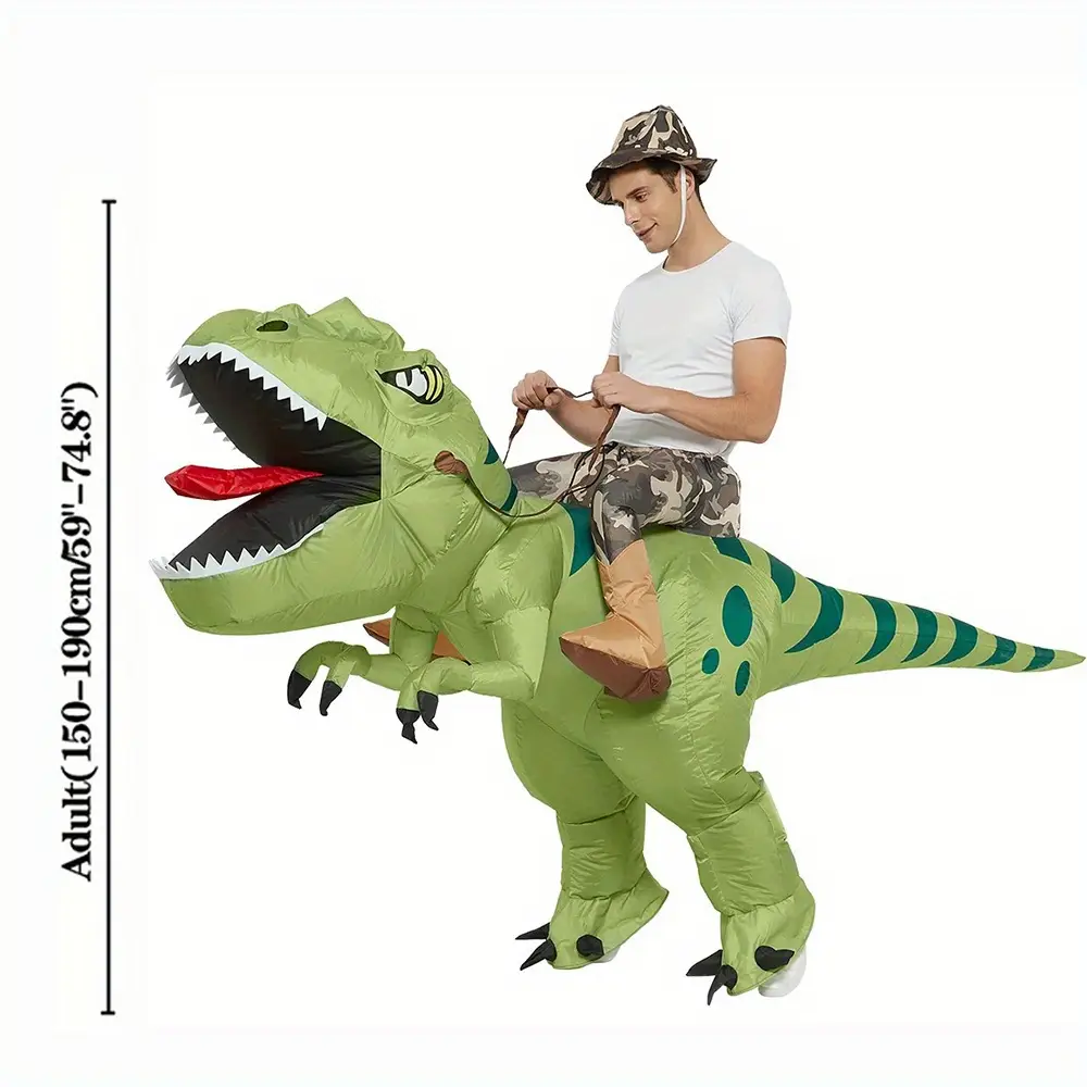 Costume dinosaure gonflable T-Rex adulte avec cavalier – effet réaliste – Image 5