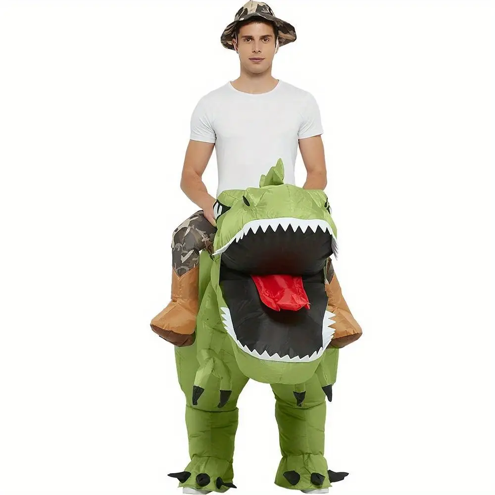 Costume dinosaure gonflable T-Rex adulte avec cavalier – effet réaliste – Image 6