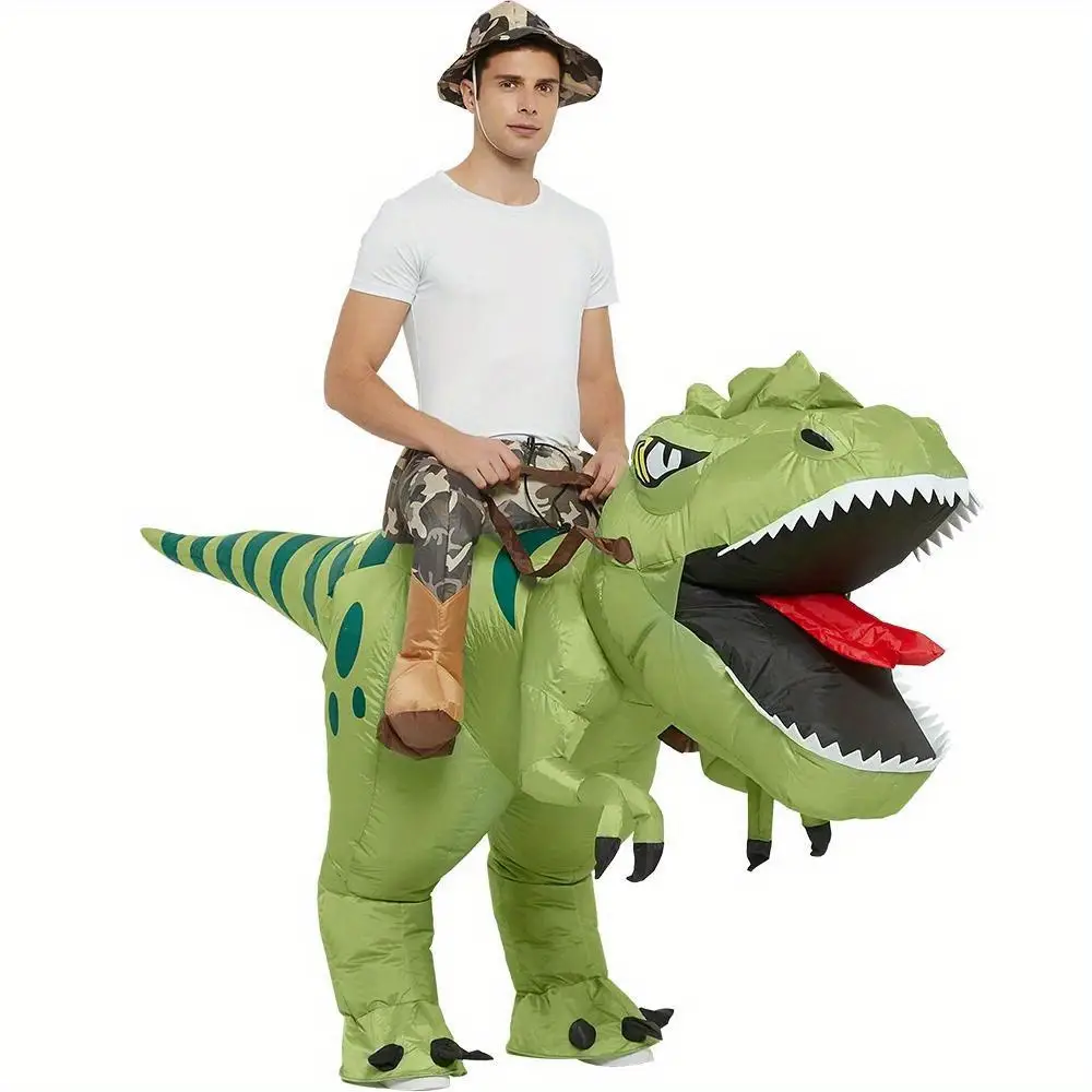 Costume dinosaure gonflable T-Rex adulte avec cavalier – effet réaliste – Image 4
