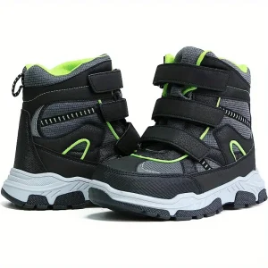 Bottes de neige garçon mi-hautes à scratch – chaudes et imperméables