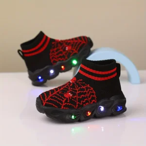 Baskets enfant à LED – tissu respirant, semelle EVA, faciles à enfiler