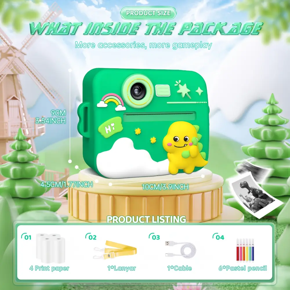 Appareil photo instantané enfant HD 1080p – caméra jouet avec impression photo – Image 8