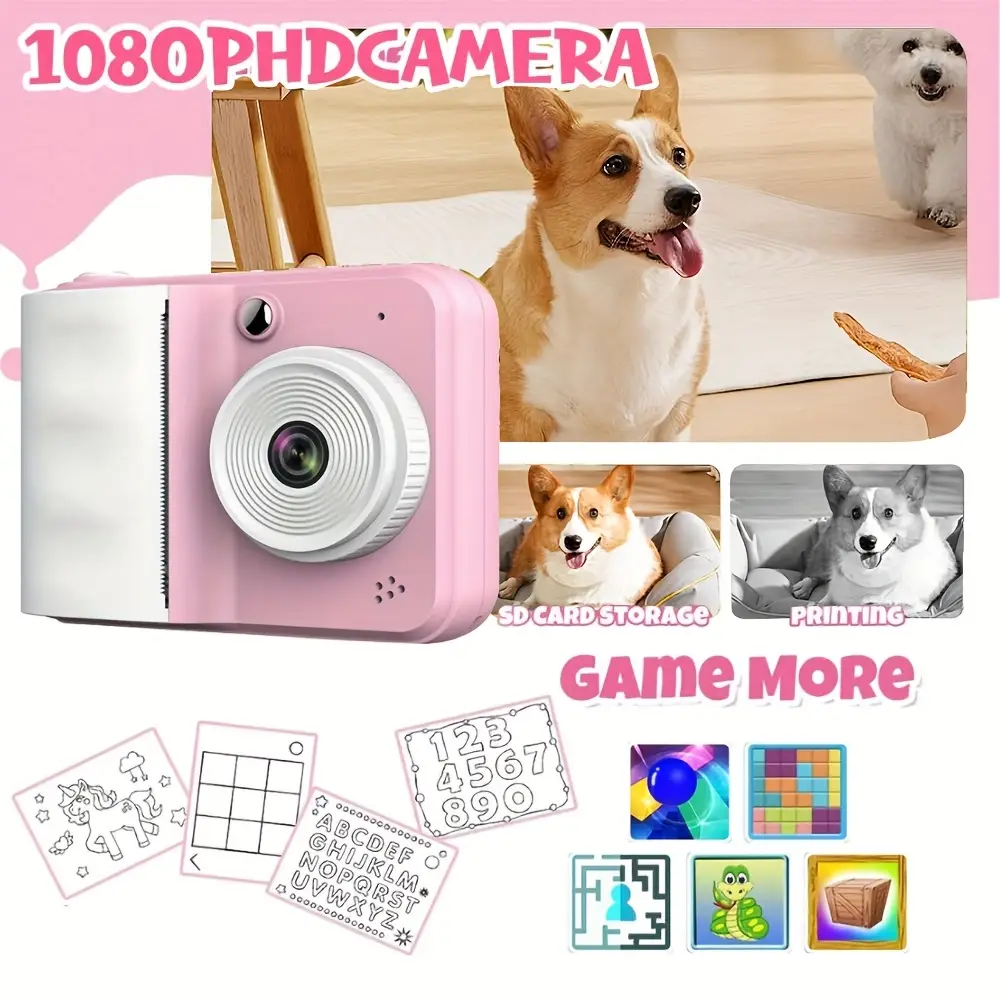 Appareil photo instantané enfant numérique – double objectif, carte SD incluse – Image 5