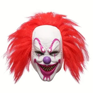 Masque Joker effrayant en latex – Accessoire terrifiant pour Halloween et cosplay