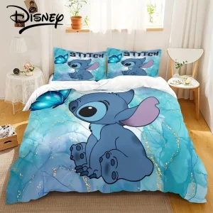 Parure de lit 3 pièces – housse de couette avec 2 taies d’oreiller effet soie satinée