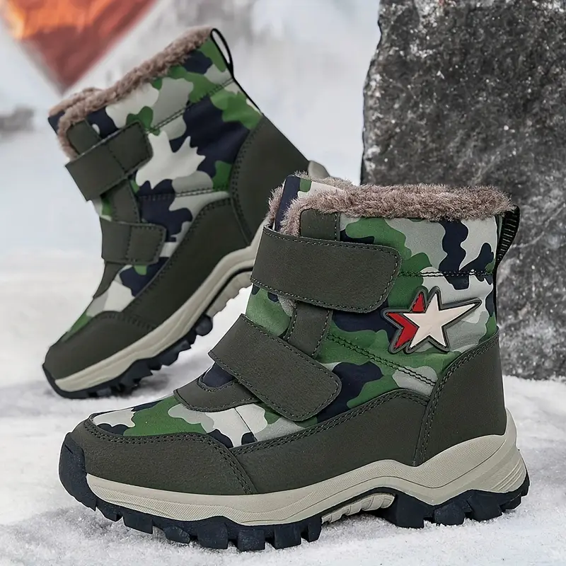Bottes de neige enfant imperméables doublées fourrure – hiver mixte antidérapantes – Image 2