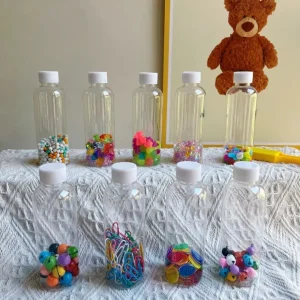 Bouteille Sensorielle Montessori – Eveil visuel et calme émotionnel pour bébé – Apprentissage sensoriel ludique