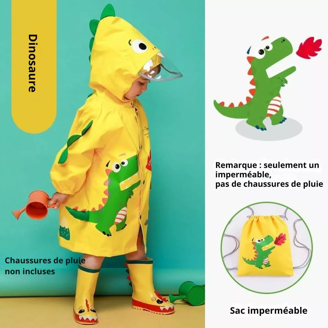 Poncho de pluie enfant – Protection imperméable et légère pour rester au sec à l’école ou en balade – Image 4