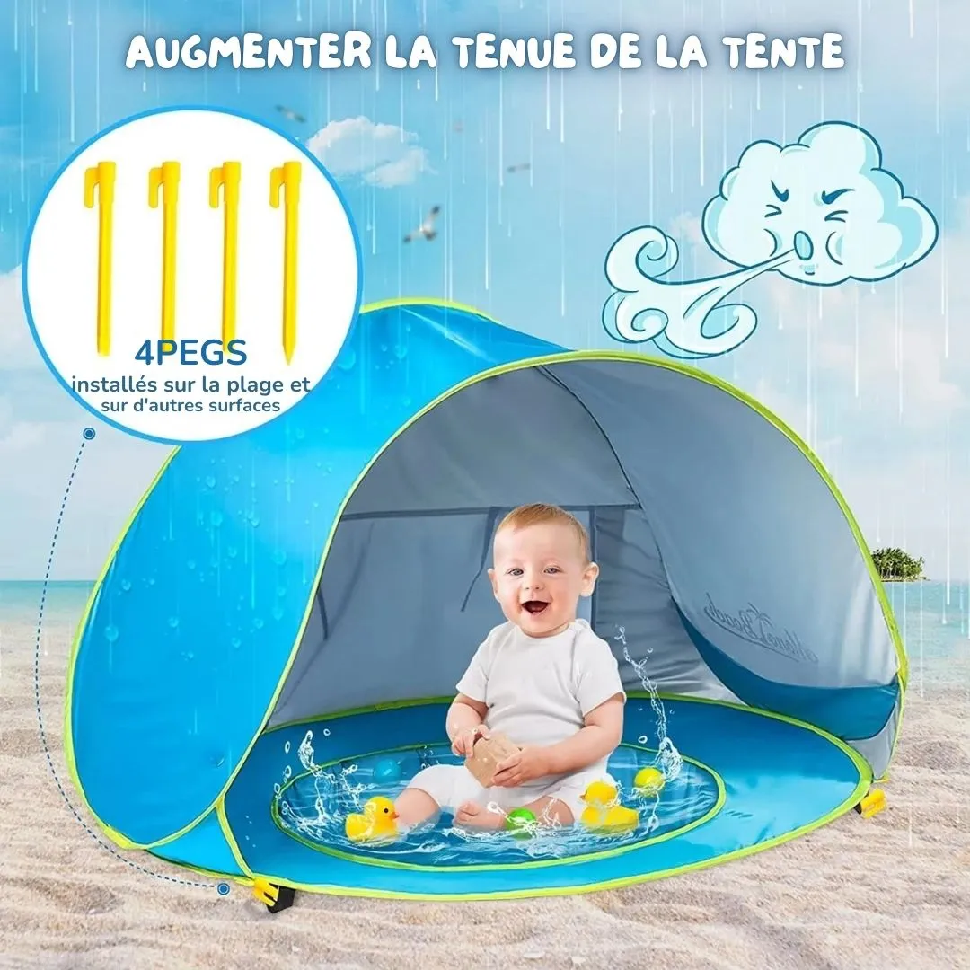 Tente de plage pour bébé – Protection UV 50+, anti-vent et moustiques – Idéale pour sorties en famille – Image 5