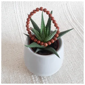 Bracelet Boule Jaspe rouge