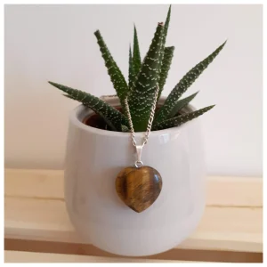 Pendentif en Oeil de tigre – Edition limitée Cœur