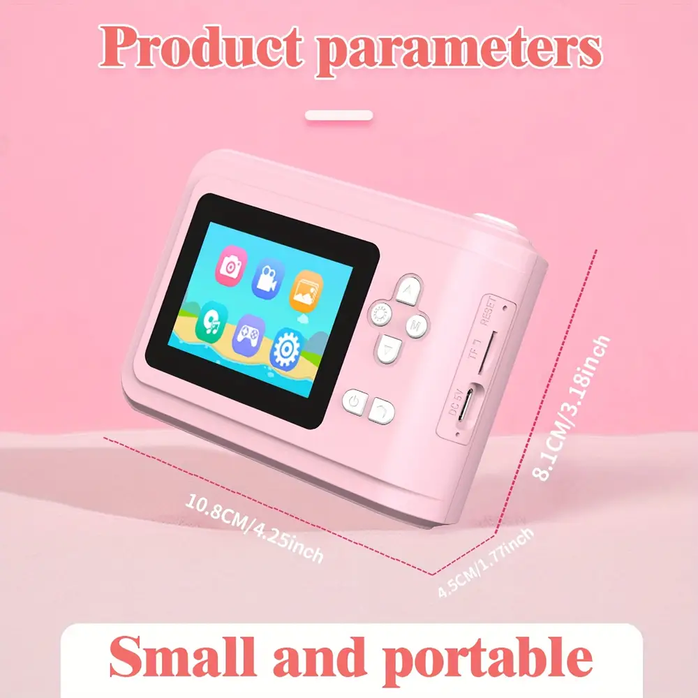 Appareil photo instantané enfant numérique – double objectif, carte SD incluse – Image 3