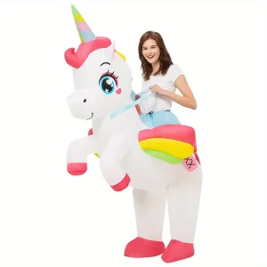 Costume licorne gonflable adulte – tenue carnaval originale avec corne scintillante