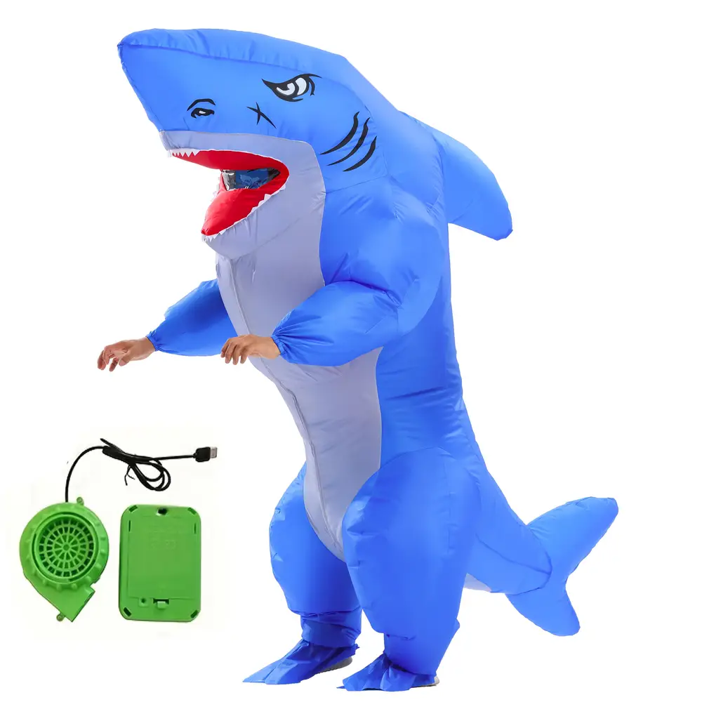 Costume requin gonflable adulte avec ventilateur – déguisement intégral festif