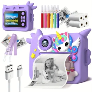 Appareil photo instantané enfant HD 1080p – caméra jouet avec impression photo