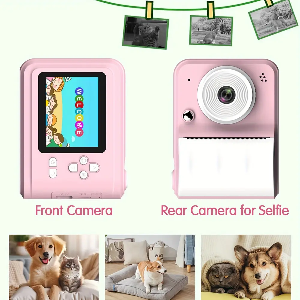 Appareil photo instantané enfant numérique – double objectif, carte SD incluse – Image 4