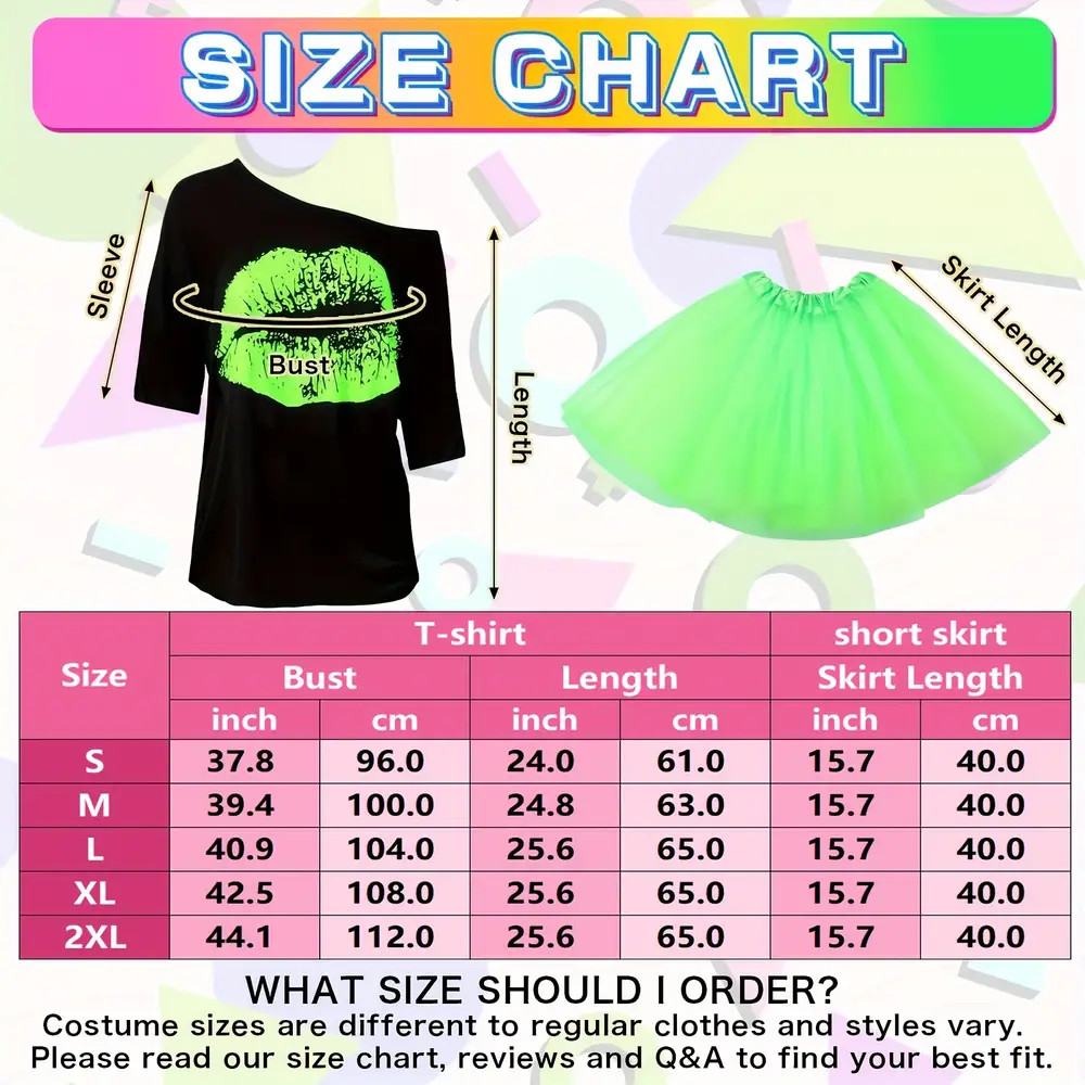 Déguisement femme années 80 – ensemble 29 pièces accessoires rétro fluo party – Image 4