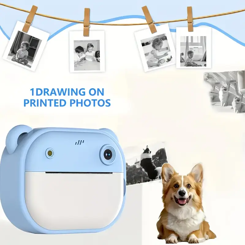 Appareil photo instantané enfant avec impression thermique et fonction vidéo dessin – Image 7