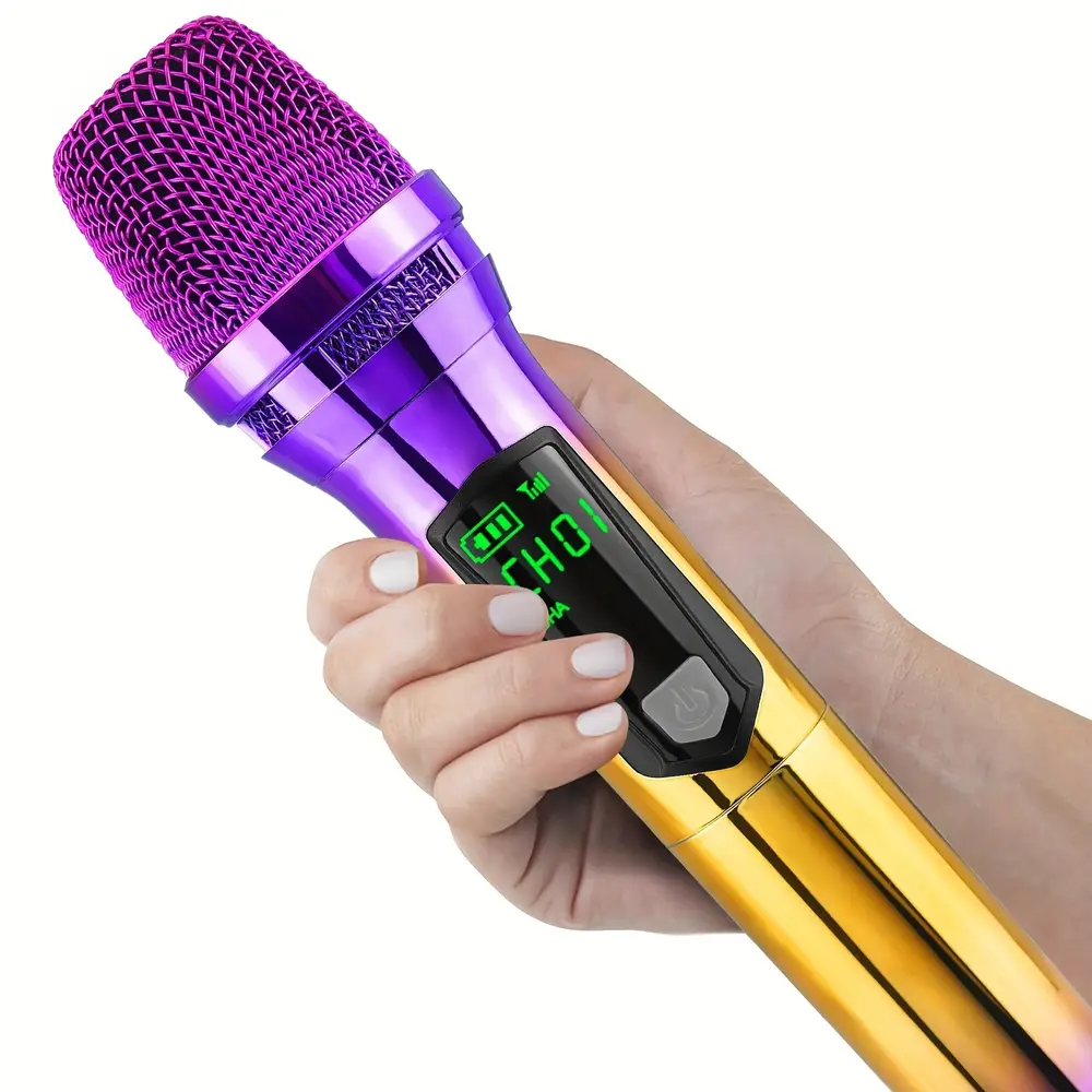 Microphones sans fil avec base rechargeable – duo dynamique compatible 3,5 mm & 6,35 mm