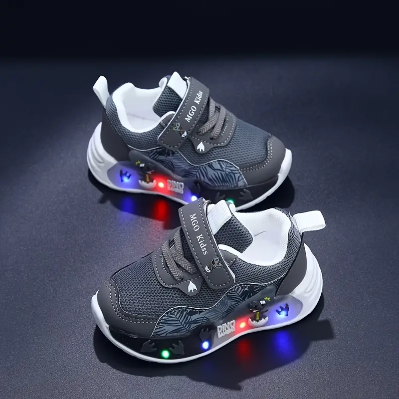 Baskets enfant LED dinosaures – sneakers lumineux garçon fille antichoc – Image 5