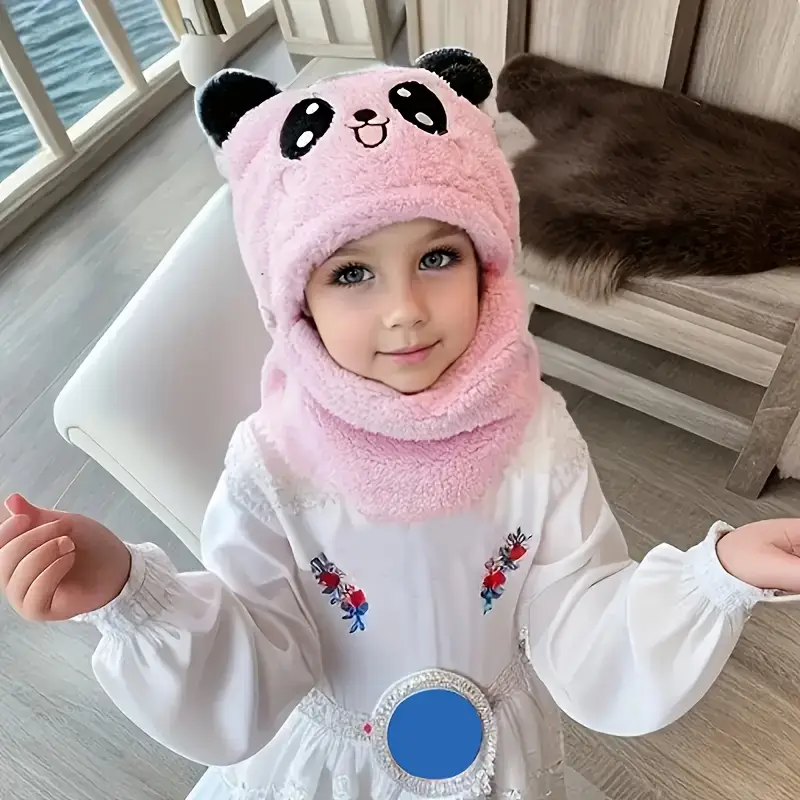 Bonnet d’hiver enfant avec tour de cou – motif animal doux et chaud – Image 3