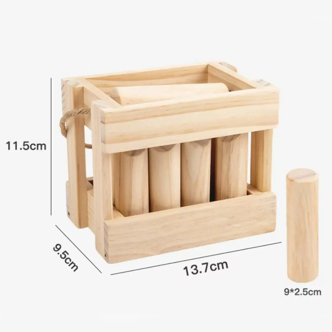 Jeux de quilles en bois – Jeu traditionnel en extérieur pour enfants – Bois naturel durable et ludique – Image 2