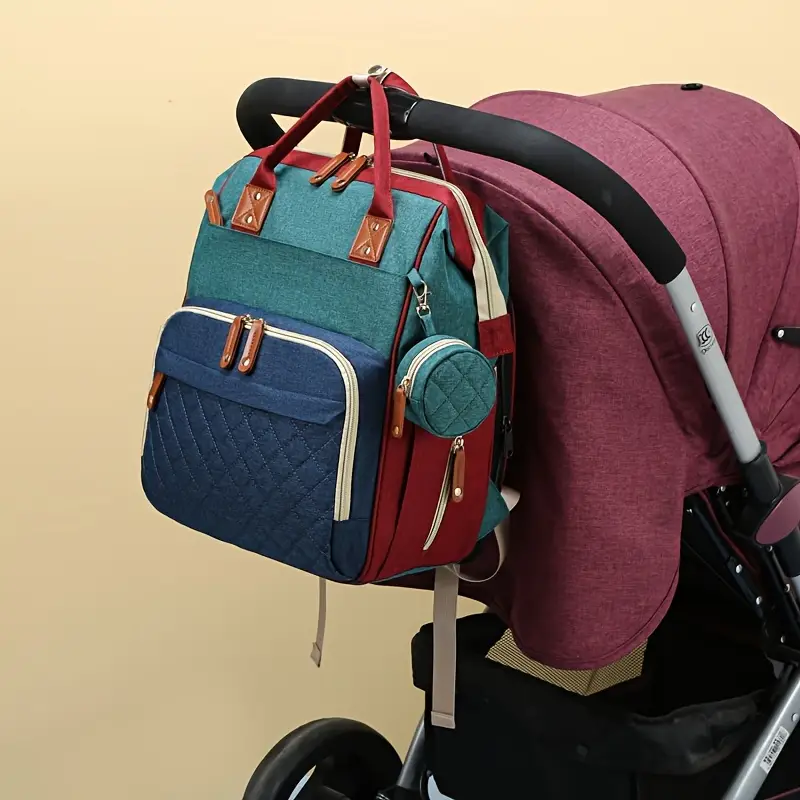 Sac à dos maman multifonction en nylon avec poche isotherme – organiseur couches – Image 4