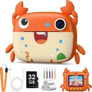 Appareil photo instantané enfants avec impression – numérique HD 12MP 1080P