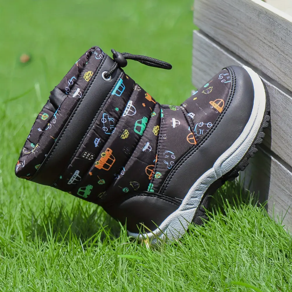 Bottes de neige enfant imperméables avec motif fleurs et dessins animés chaleureux – Image 6