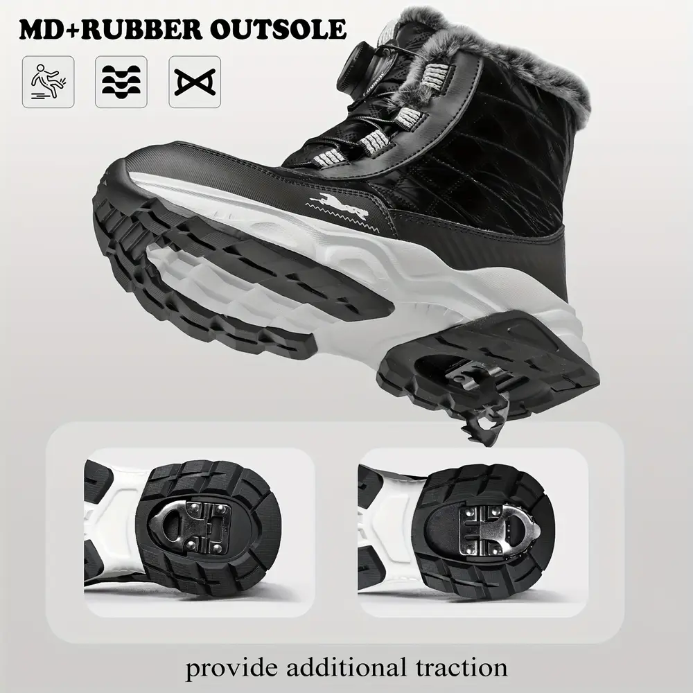 Bottes de neige enfant imperméables doublées fourrure chaude – hiver antidérapantes – Image 2