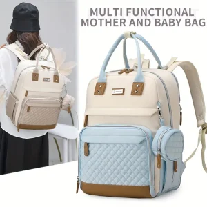 Sac à dos à langer multifonction – poches zippées et port USB intégré