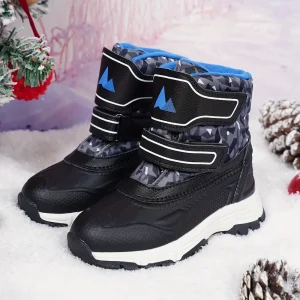 Bottes de neige enfant imperméables doublées fourrure – hiver antidérapantes