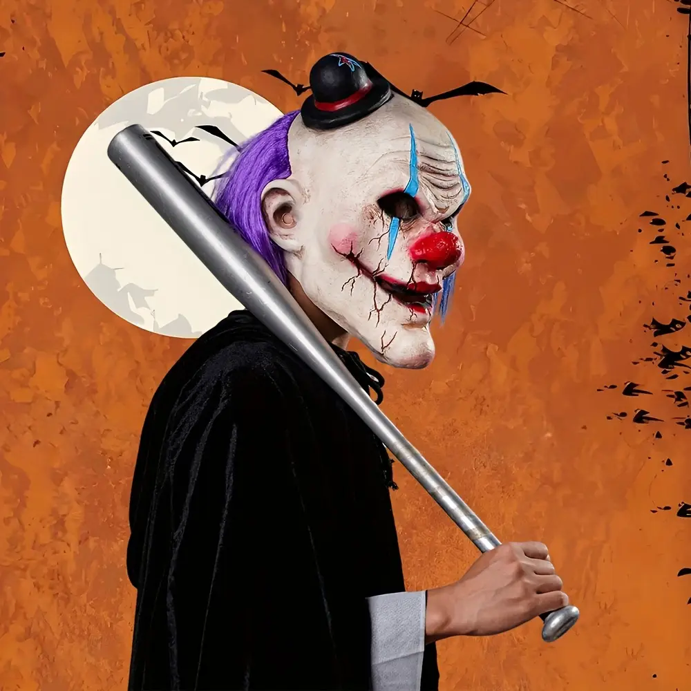 Masque de clown effrayant en latex pour Halloween – accessoire de déguisement – Image 7